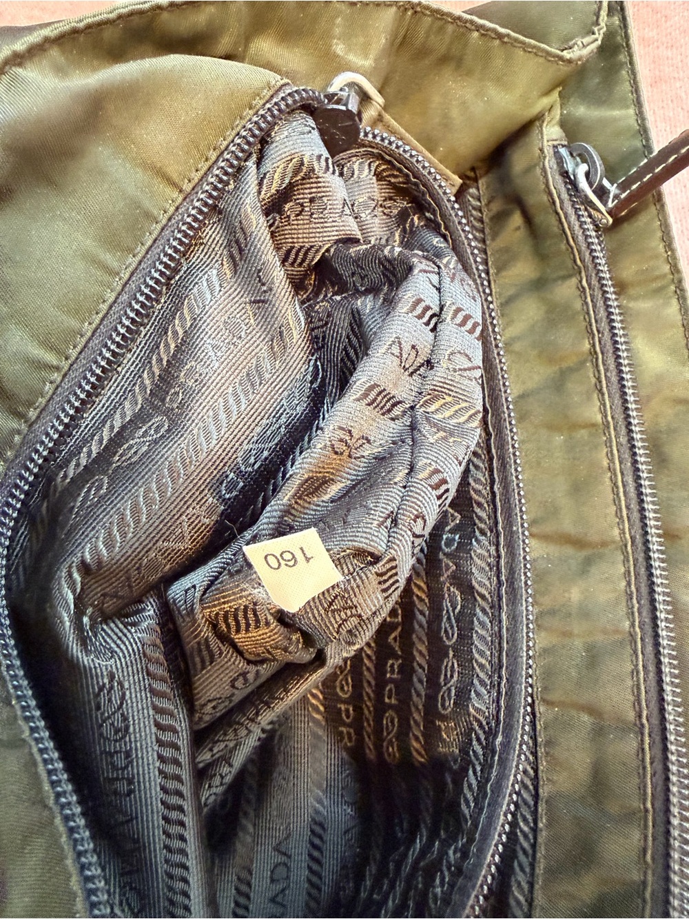 Prada⭐️Olive Green Nylon Bag! Leather. Offers welcome.⭐️ - Picture 10 of 14